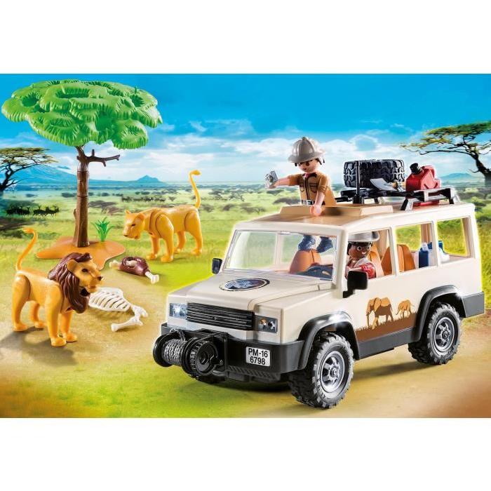 PLAYMOBIL 6798 Aventuriers avec 4x4 et Couple de Lions