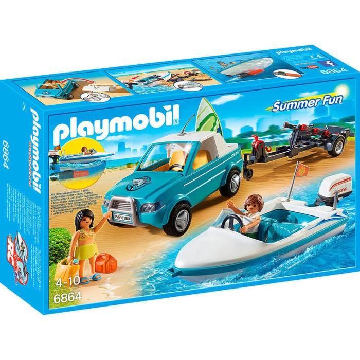 PLAYMOBIL 6864 Voiture avec Bateau et Moteur Submersible