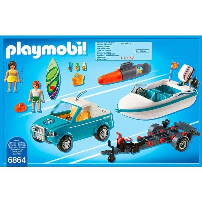 PLAYMOBIL 6864 Voiture avec Bateau et Moteur Submersible