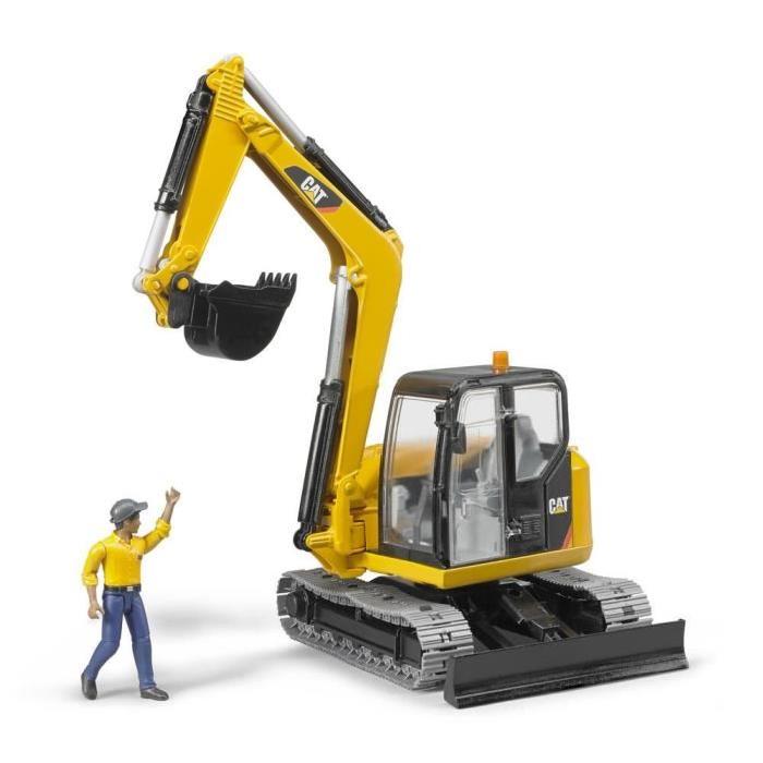 BRUDER - 2466 - Mini pelleteuse CATERPILLAR avec personnage - Echelle 1:16