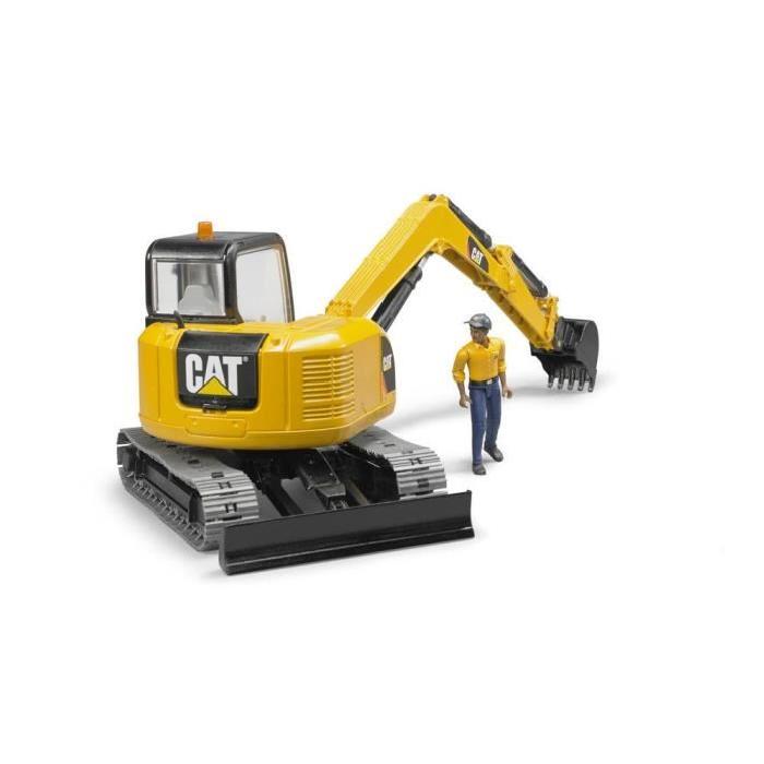 BRUDER - 2466 - Mini pelleteuse CATERPILLAR avec personnage - Echelle 1:16