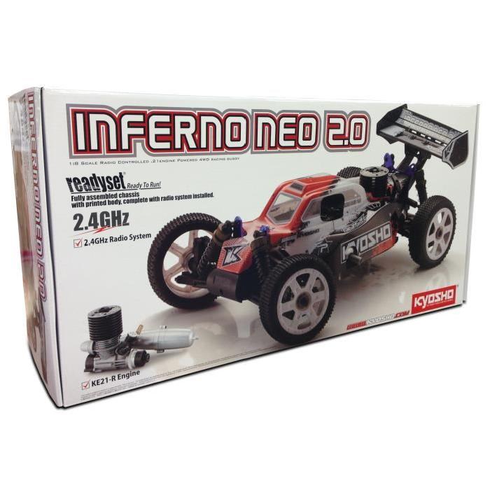 KYOSHO Voiture Buggy Radiocommandé Thermique INFERNO NEO 2.0 1/8eme Rouge