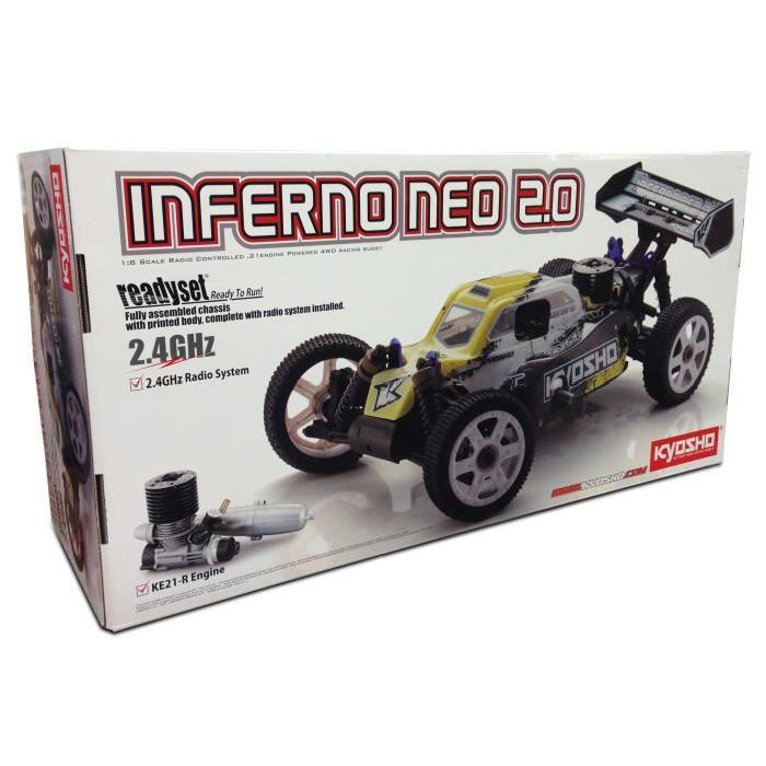 KYOSHO Voiture Buggy Radiocommandé Thermique INFERNO NEO 2.0 1/8eme Jaune