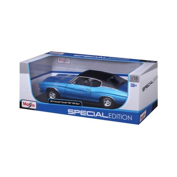 MAISTO Véhicule Chevrolet chevelle SS454 Sport Coupé 1971 - Échelle 1/18eme - Métal