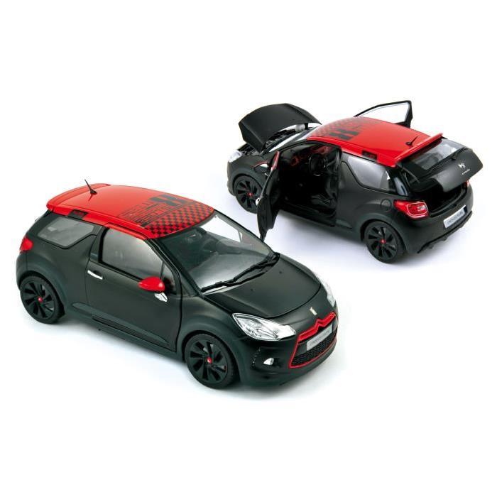 NOREV Citroën DS 3 Racing Loeb 2012- Noir mat & Rouge - Echelle : 1:18