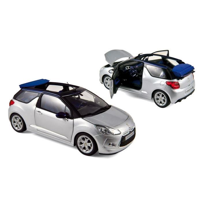 NOREV Citroën DS 3 Cabrio 2013 - Aluminium & Bleu infini - Echelle : 1:18