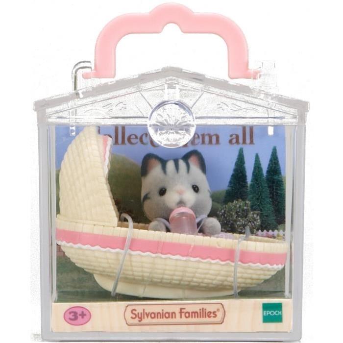 SYLVANIAN 5198 - Valisette Bébé Chat + Berceau