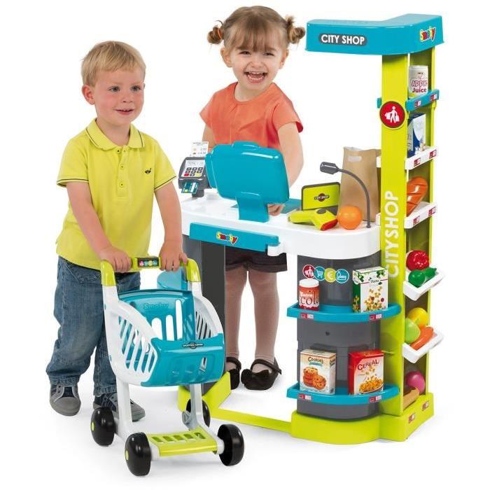 Smoby - Supermarket - Marchande pour Enfant - Chariot de Course