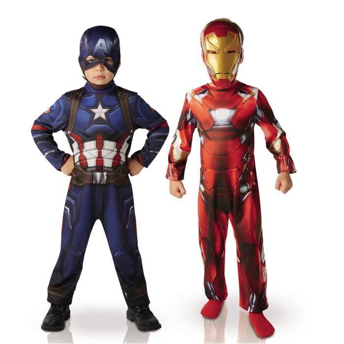 RUBIE'S Déguisement Iron Man et Captain America - 3/4 ans