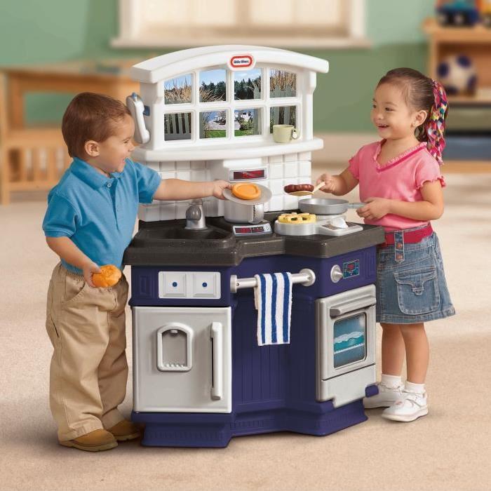 LITTLE TIKES Cuisine Enfant bleu et grise Side By Side