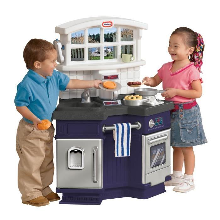 LITTLE TIKES Cuisine Enfant bleu et grise Side By Side