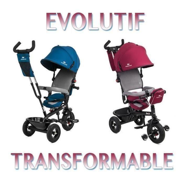 SWIFT TRICYLE ROUGE 3 roues Enfant bébé de 1 a 5 ans poussette évolutif