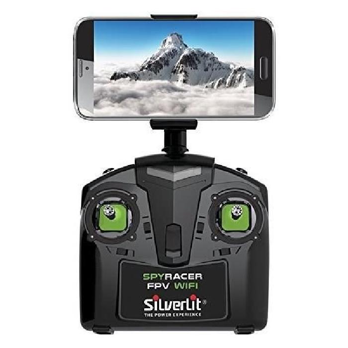 SILVERLIT- Drone Télécommandé Vert et Noir Spy Racer FPV (Pilotage en immersion) avec Vidéo sur Smartphone