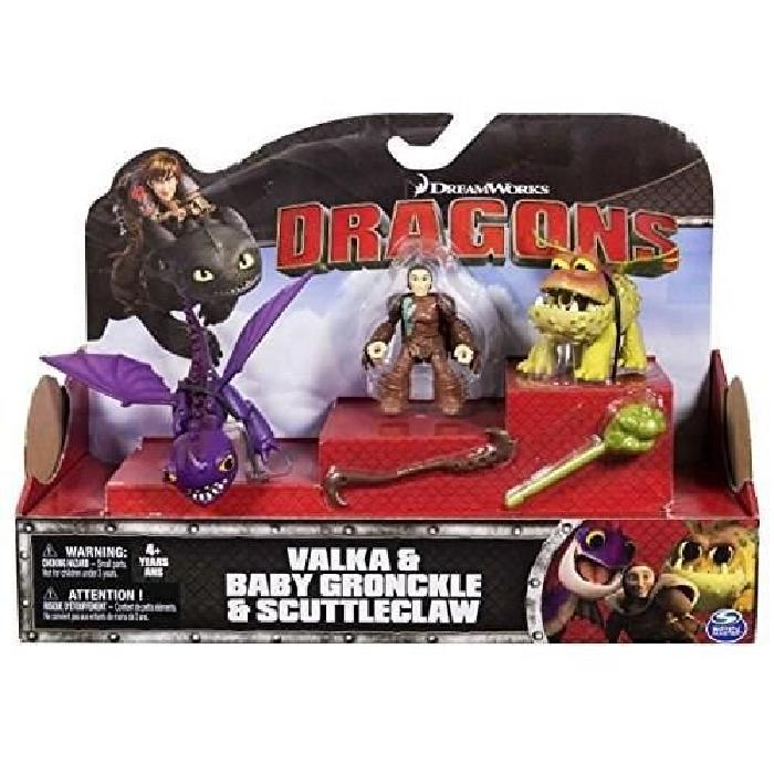 DRAGONS Figurine Dragon Et Son Dresseur Valka Babygronckle & Scuttleclaw