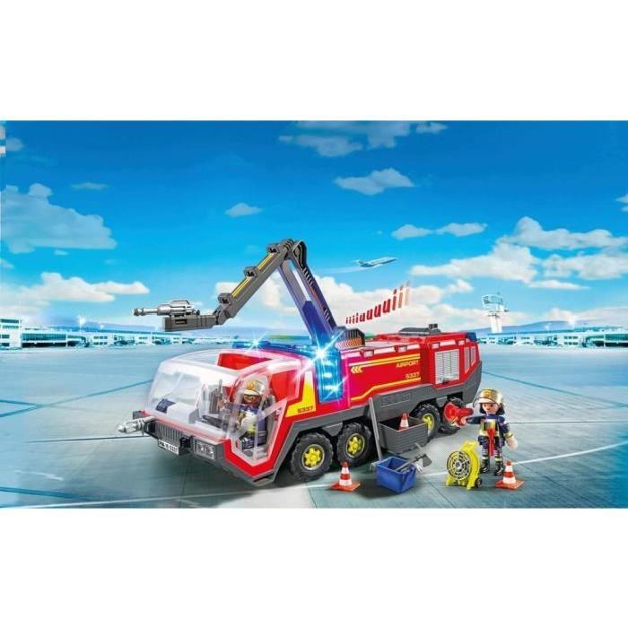PLAYMOBIL 5337 Pompiers avec Véhicule Aéroportuaire