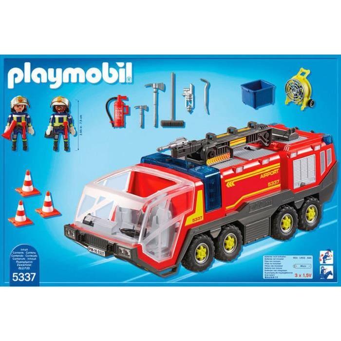 PLAYMOBIL 5337 Pompiers avec Véhicule Aéroportuaire