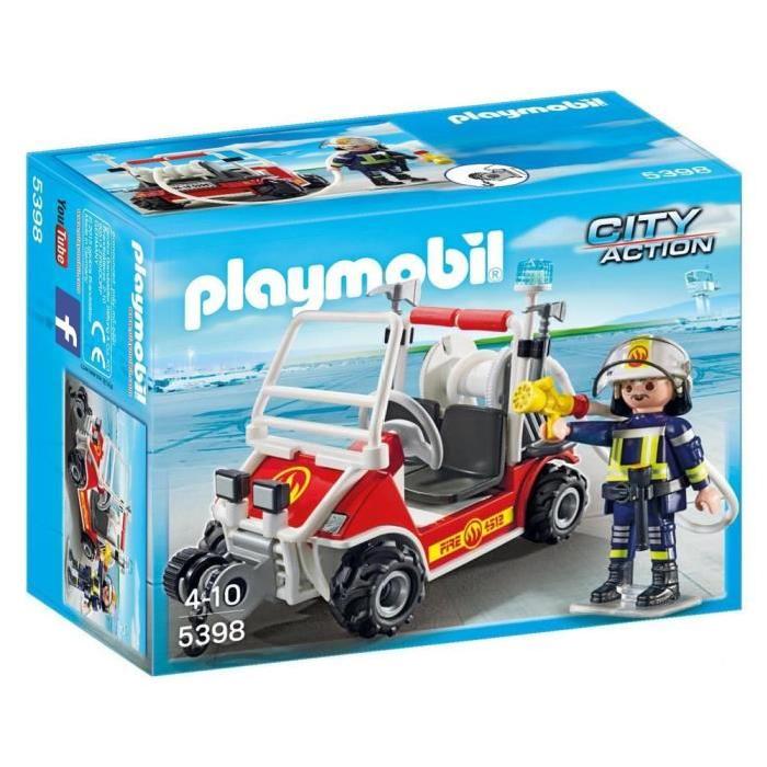 PLAYMOBIL 5398 Chef des Pompiers avec Voiturette