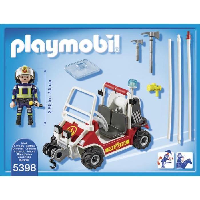 PLAYMOBIL 5398 Chef des Pompiers avec Voiturette