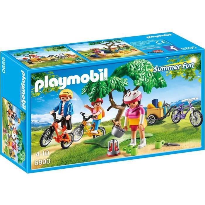 PLAYMOBIL 6890 Cyclistes avec Vélos et Remorque