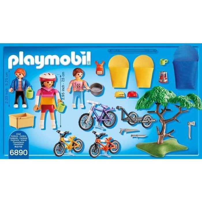 PLAYMOBIL 6890 Cyclistes avec Vélos et Remorque