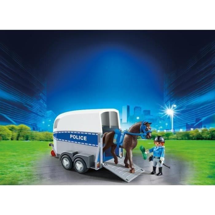 PLAYMOBIL 6922 Policiere avec Cheval et Remorque