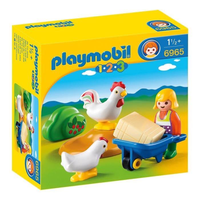 PLAYMOBIL 6965 Agricultrice avec Brouette et Coq