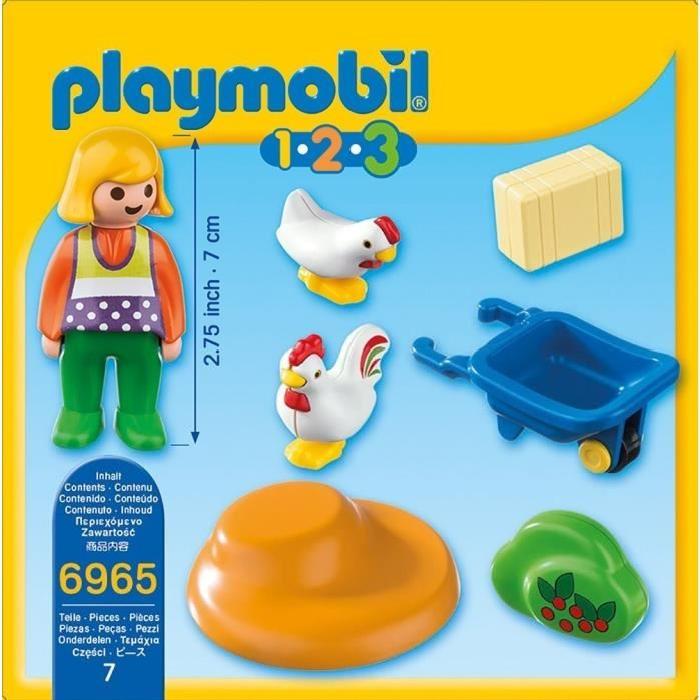 PLAYMOBIL 6965 Agricultrice avec Brouette et Coq