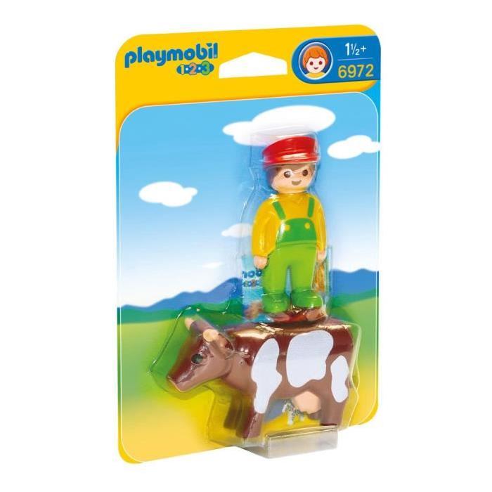 PLAYMOBIL 6972 Eleveur avec Vache