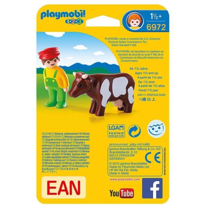 PLAYMOBIL 6972 Eleveur avec Vache