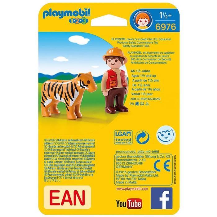 PLAYMOBIL 1.2.3. 6976 Aventurier avec Tigre