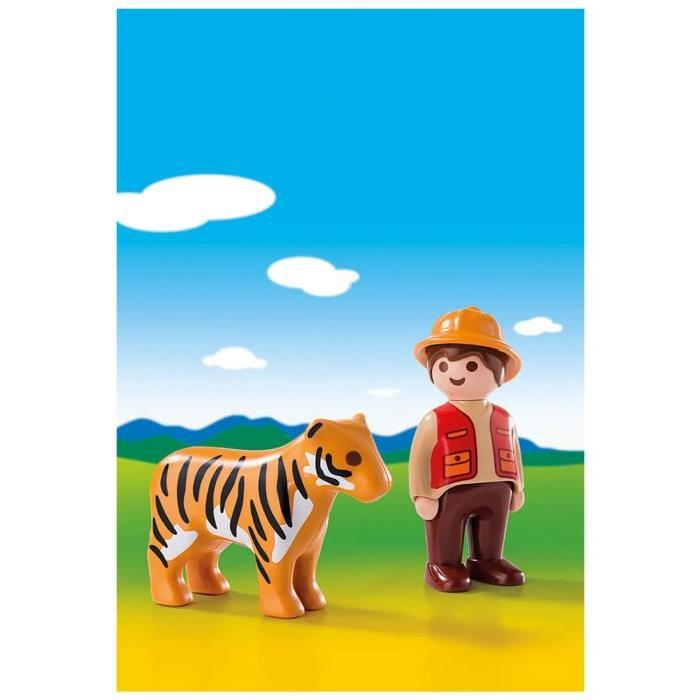 PLAYMOBIL 1.2.3. 6976 Aventurier avec Tigre