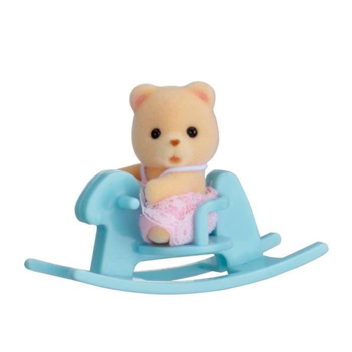 SYLVANIAN 5199 - Valisette Bébé Ours + Cheval a Bascule