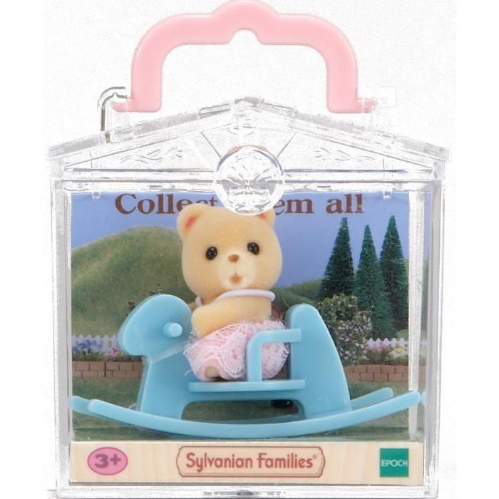 SYLVANIAN 5199 - Valisette Bébé Ours + Cheval a Bascule