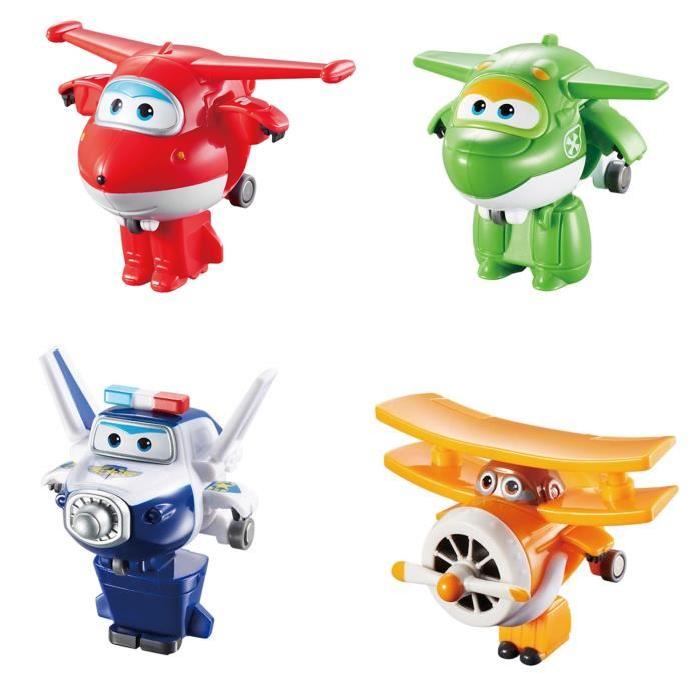 SUPER WINGS Pack de 4 Mini Figurines - Jett - Albert - Mira - Paul