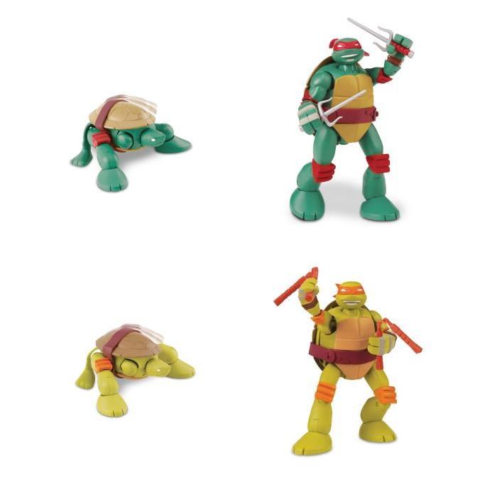 TORTUES NINJA Pack Raphael & Michelangelo 14 cm