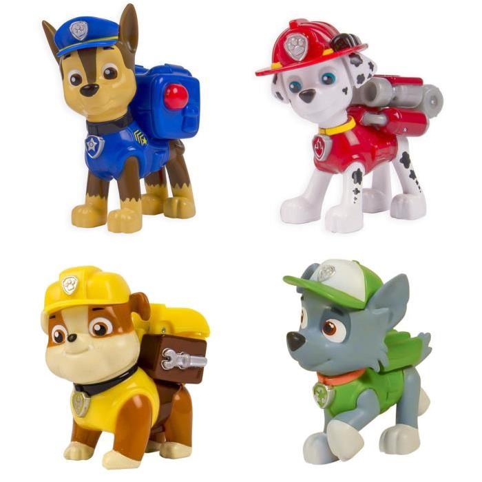 PAT PATROUILLE Lot de 4 Figurines Paw Patrol