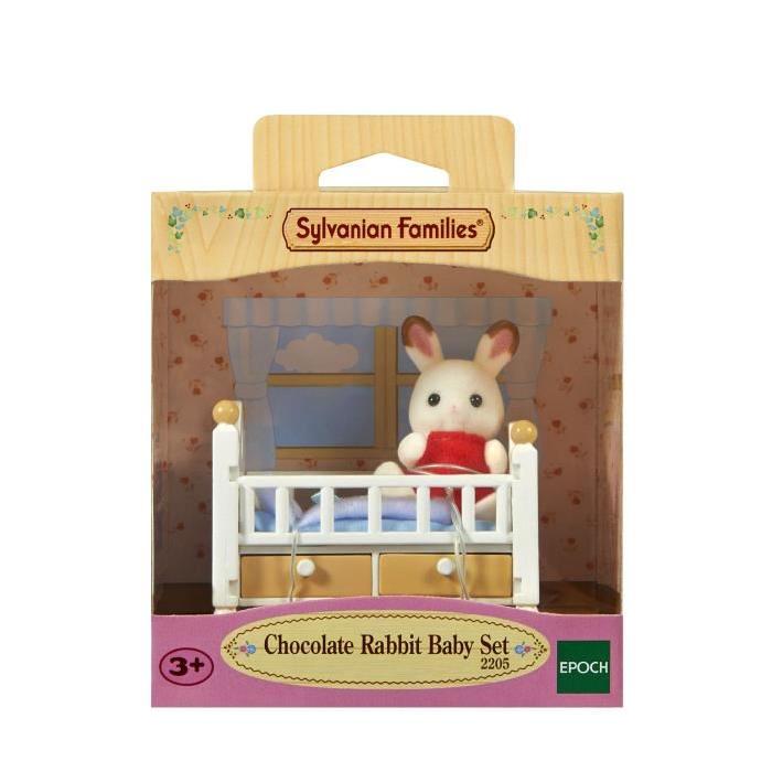 SYLVANIAN FAMILIES 2205 Bébé Lapin Chocolat Lit