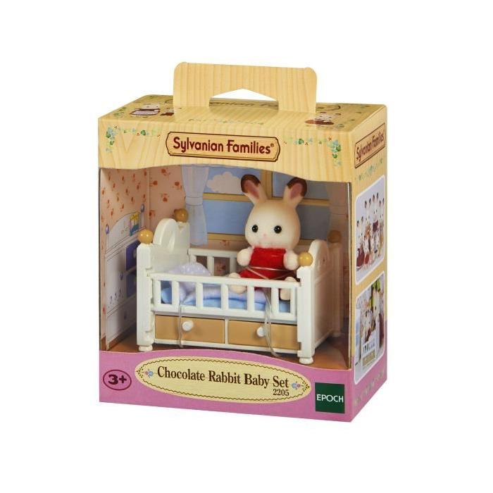 SYLVANIAN FAMILIES 2205 Bébé Lapin Chocolat Lit