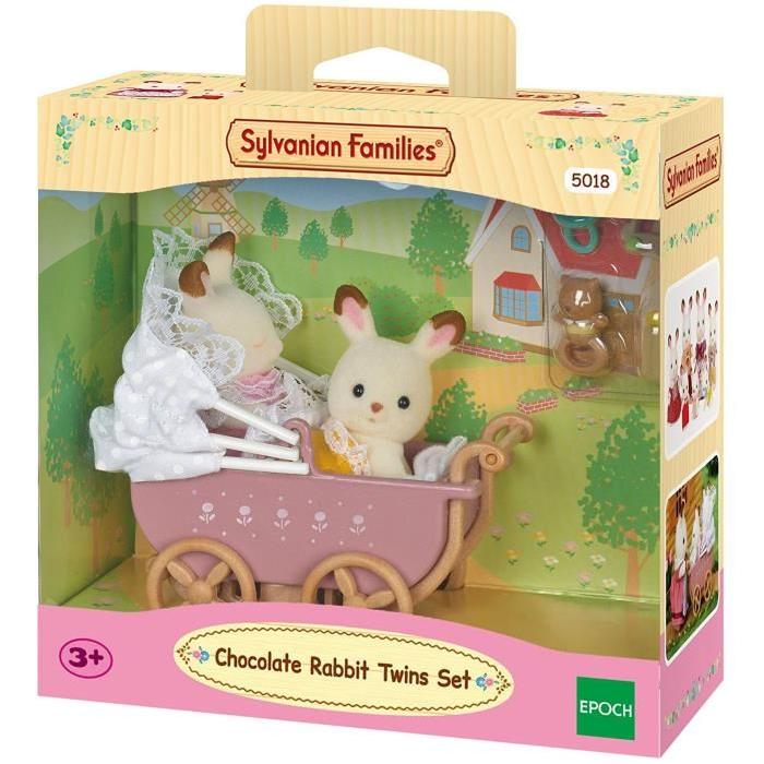 SYLVANIAN FAMILIES 2206 Jumeaux Lapin + Poussette