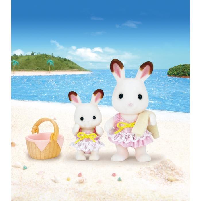 SYLVANIAN FAMILIES 5233 Soeurs Lapin Chocolat Bord De Mer