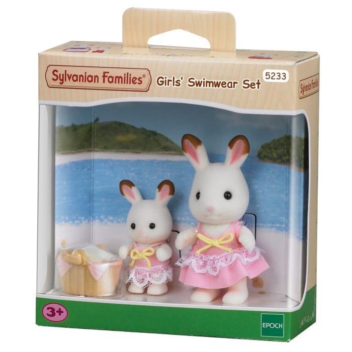 SYLVANIAN FAMILIES 5233 Soeurs Lapin Chocolat Bord De Mer