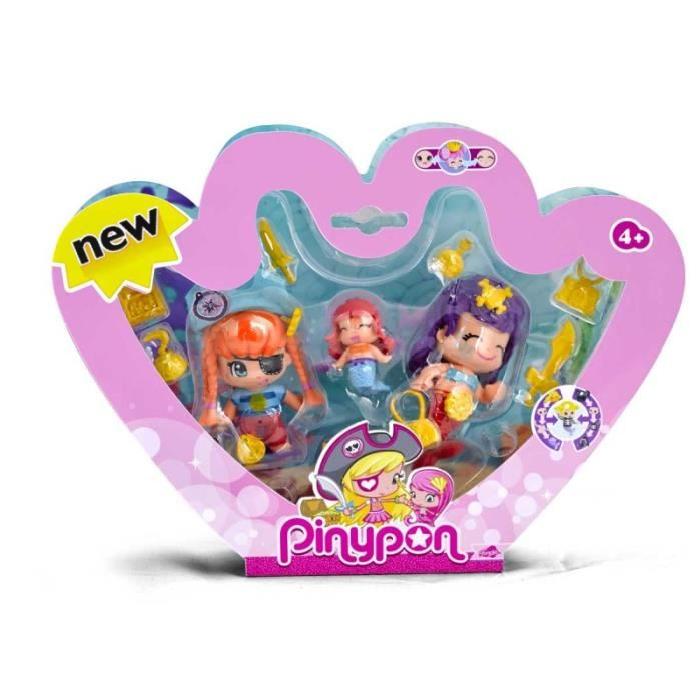 FAMOSA PINYPON 3 figurines pirate / sirenes