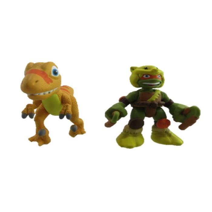 TORTUES NINJA Half Shell Heroes Figurines Mikey & Raptor