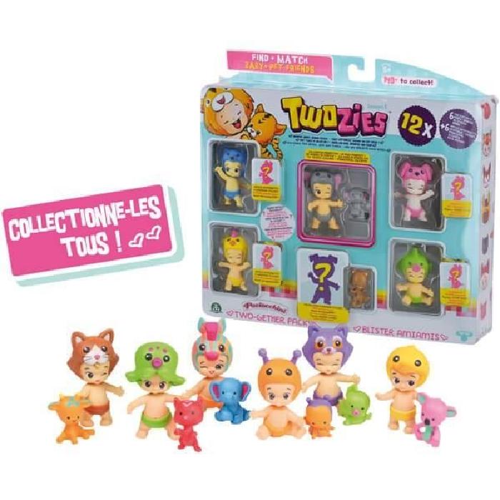 TWOZIES Figurines AmiAmis 6 Bébés + 6 Animaux