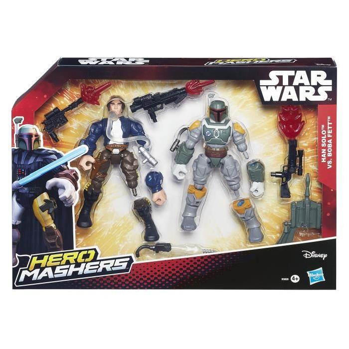 STAR WARS Hero Mashers Pack de Combat Han Solo Vs Boba Fett