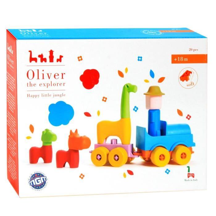 MGM Oliver l'explorateur - Train et personnages - 20 pieces - Moyen modele - Mixte - A partir de 2 ans