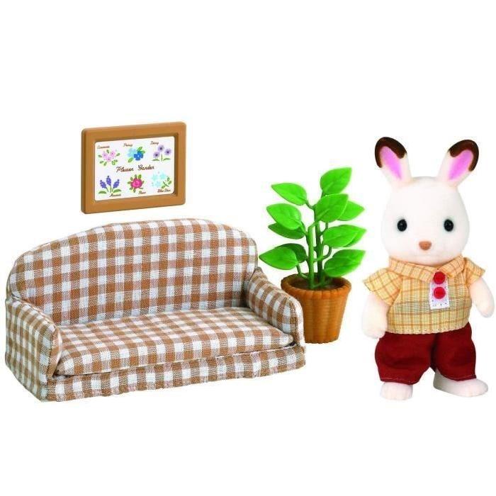 SYLVANIAN FAMILIES 5013 Papa Lapin Choco+Salon