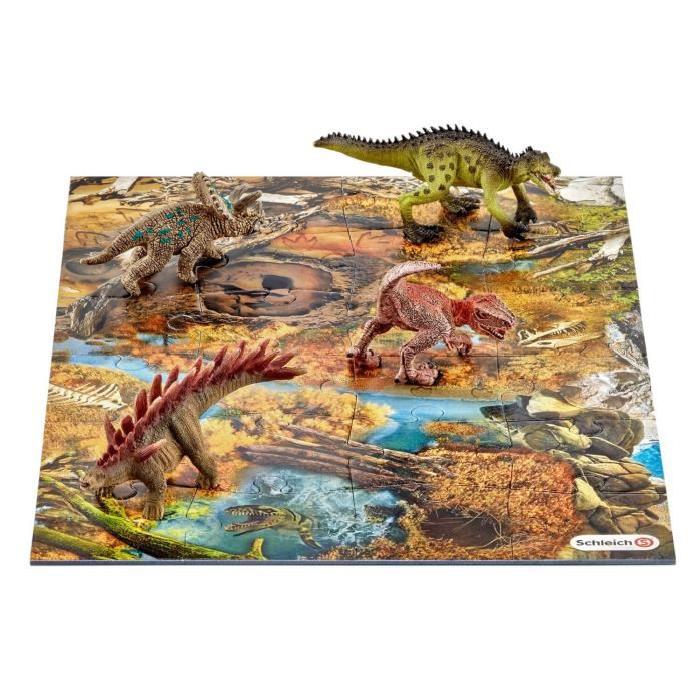 SCHLEICH Mini-Dinosaures avec Puzzle Marécage