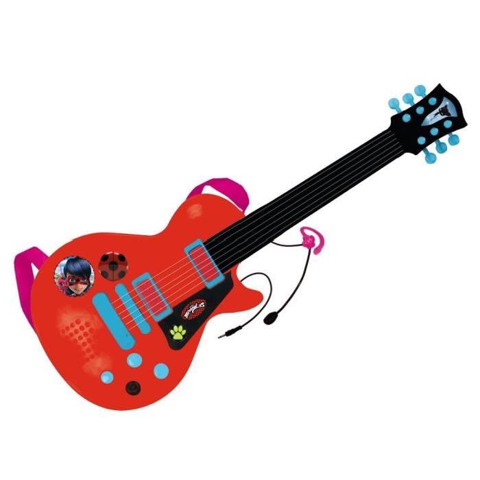 MIRACULOUS/LADYBAG Guitare électronique avec microphone - 8 mélodies - 6 cordes - A piles