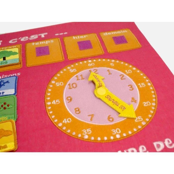 LUDI Panneau Calendrier Horloge Rose